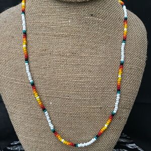 Single strand seed bead necklace